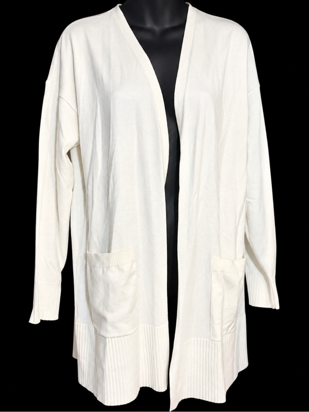 LOFT open-front cardigan sweater large white